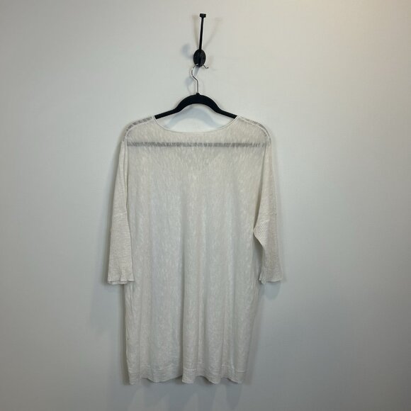 Eileen Fisher Linen Blend V-neck Dolman Sleeves Oversize Boxy Top Small - Picture 8 of 9